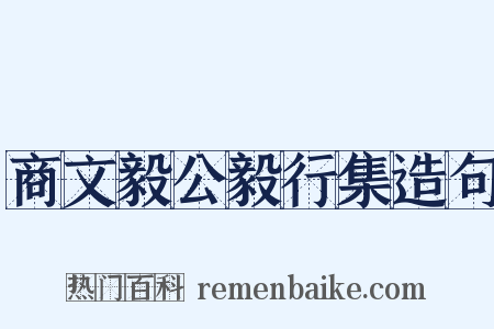 商文毅公毅行集造句是什么意思的图片